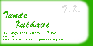 tunde kulhavi business card